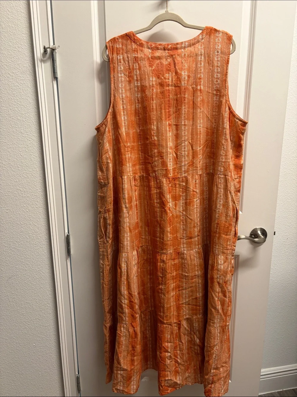 J. Jill Orange Printed Sleeveless Maxi Dress - Picture 3 of 6